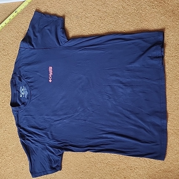 Columbia PFG Shirt Large Mens Fishing Short-Sleeve Blue Crew Neck - Picture 1 of 13